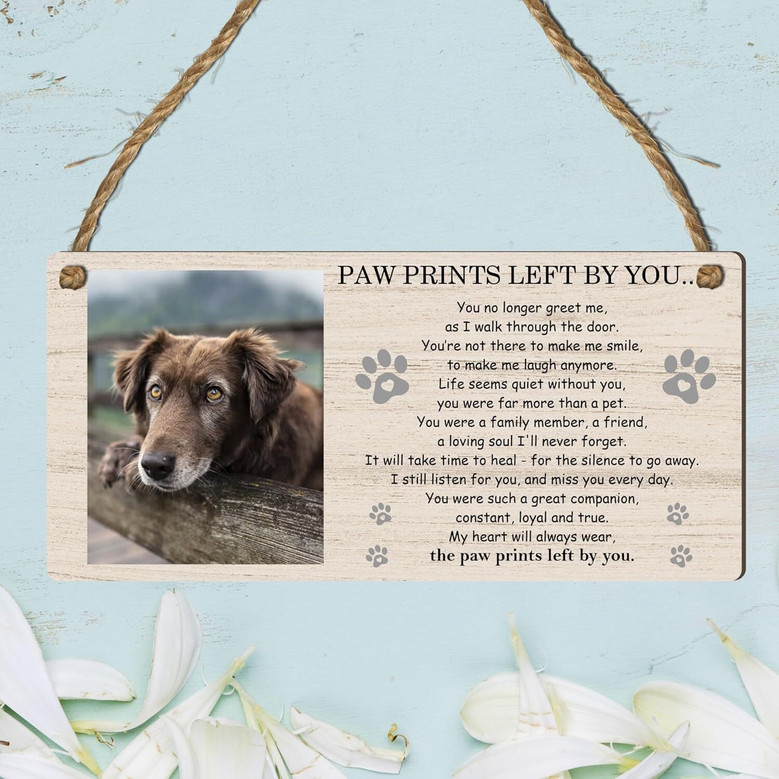 Heartfelt Pet Memorial Wooden Sign For Dog Cat Lovers – Personalized Bereavement Plaque For Living Room