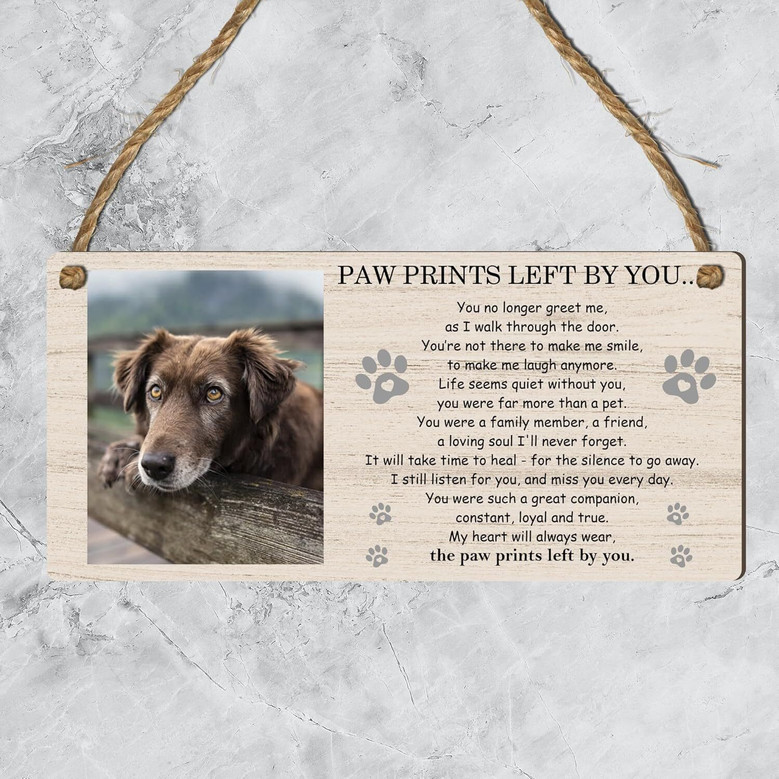 Heartfelt Pet Memorial Wooden Sign For Dog Cat Lovers – Personalized Bereavement Plaque For Living Room