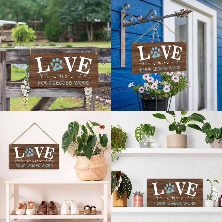 Pet Memorial Wooden Sign For Dog Lovers - Rustic Hanging Decor For Porch, Farmhouse, Garden, Entryway
