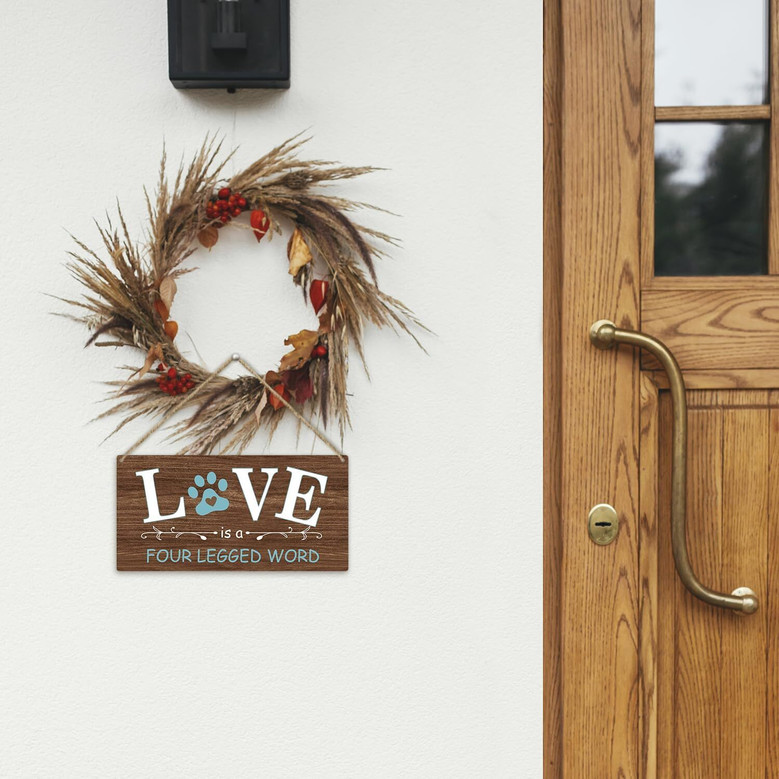 Pet Memorial Wooden Sign For Dog Lovers - Rustic Hanging Decor For Porch, Farmhouse, Garden, Entryway