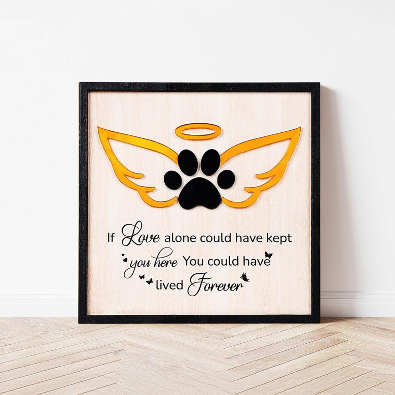 Heartfelt Pet Memorial Wooden Signs For Dog Loss Sympathy - Personalized Wood Plaques