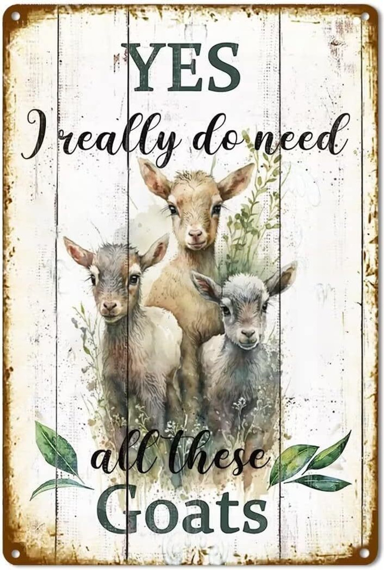 Vintage Goat Metal Signs - Personalized Retro Wall Decor For Home Bar Kitchen Gym