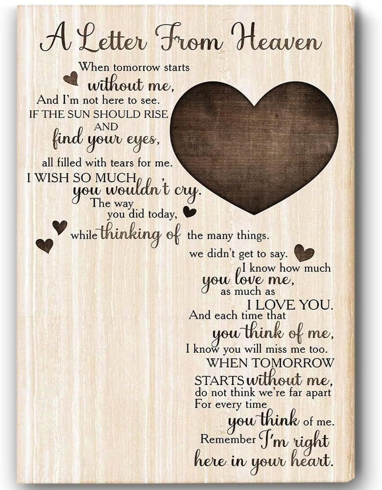 Touching 'A Letter From Heaven' Canvas: Memorial Wall Art For Grandma's Loss - Personalized Sympathy Gift