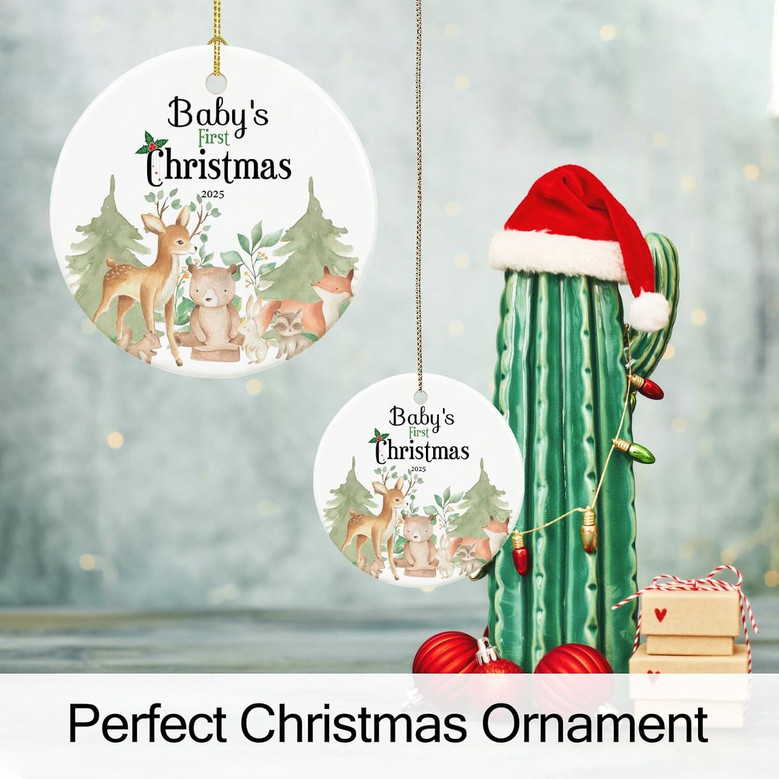 Personalized Baby's First Christmas Ornament 2025 For Living Room