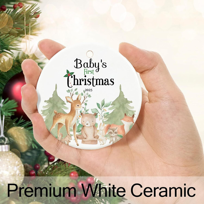 Personalized Baby's First Christmas Ornament 2025 For Living Room