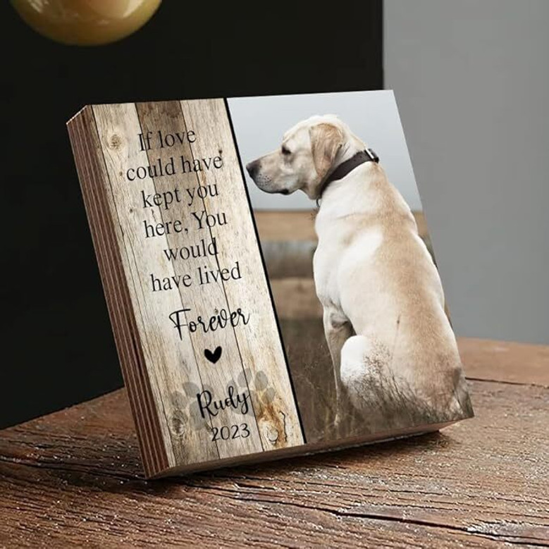 Personalized Pet Memorial Wooden Signs Custom Pet Name Rustic Design For Pet Loss Gifts