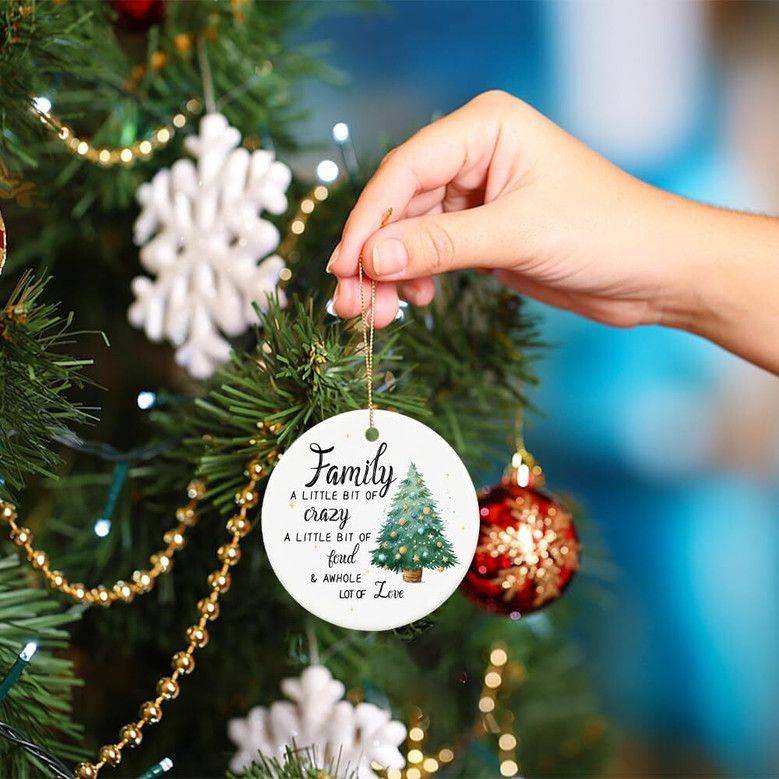 Ceramic Family Ornament For Living Room 2025 Christmas - Keepsake For Mom, Dad, Kids, And Grandparents