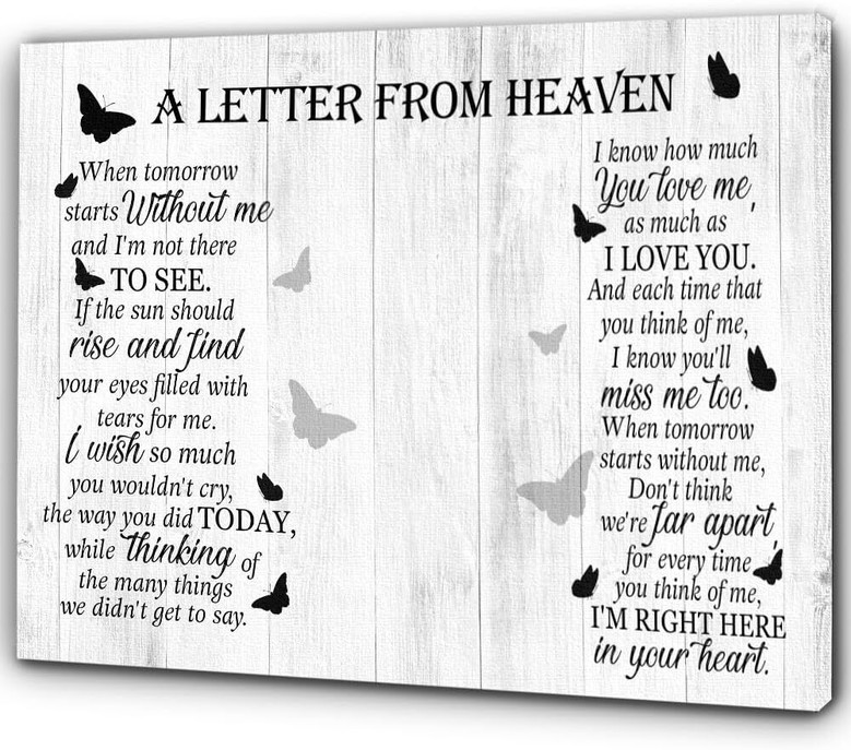 Touching Grandma Loss Wall Art Memorial Canvas For Sympathy, Personalized In Memory Of Father Or Mother In Heaven