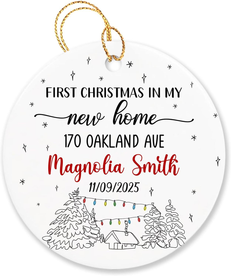 First Christmas New Home Ornament 2025 For Living Room Decor Personalized Tree Decoration