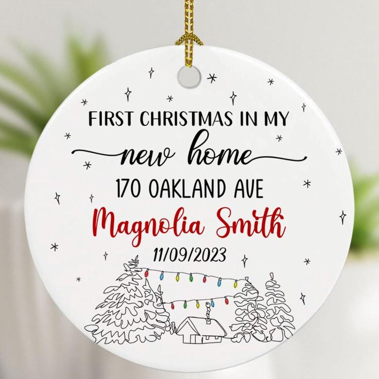 First Christmas New Home Ornament 2025 For Living Room Decor Personalized Tree Decoration