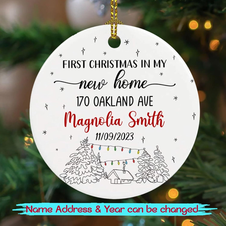 First Christmas New Home Ornament 2025 For Living Room Decor Personalized Tree Decoration