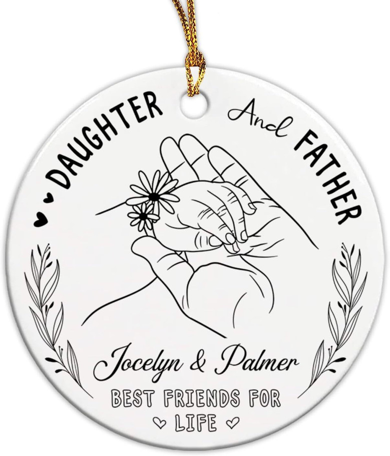 Heartfelt Daughter & Father Day Ornament - 2025 Christmas Keepsake With Custom Names For Living Room