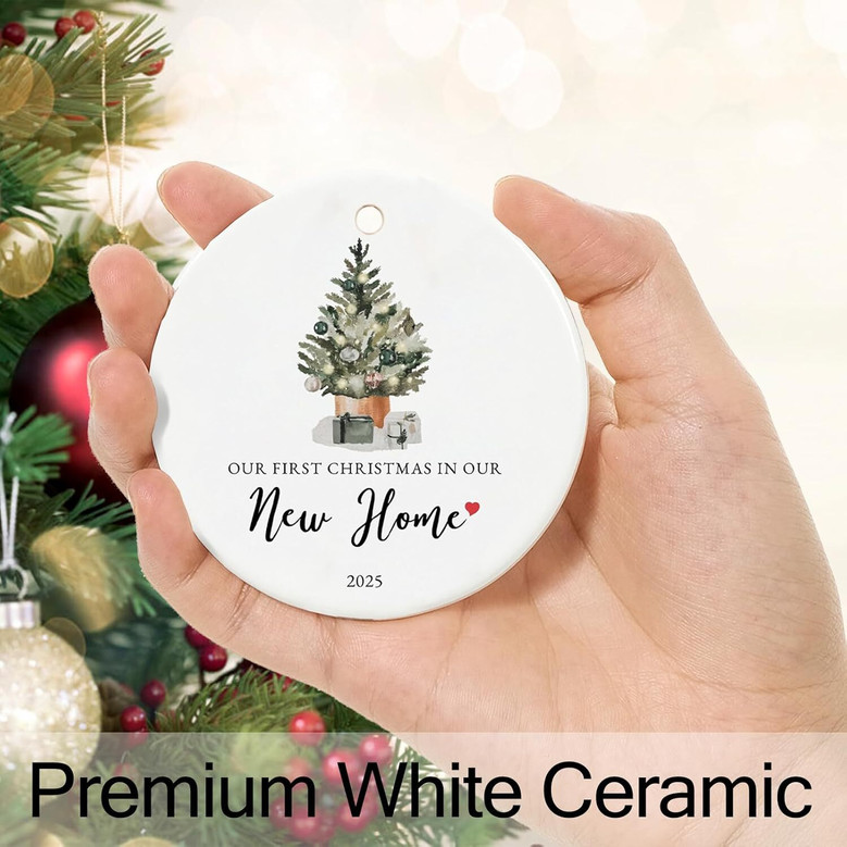 Celebrate Your First Christmas In Your New Home With a Personalized 2025 Living Room Ornament Gift