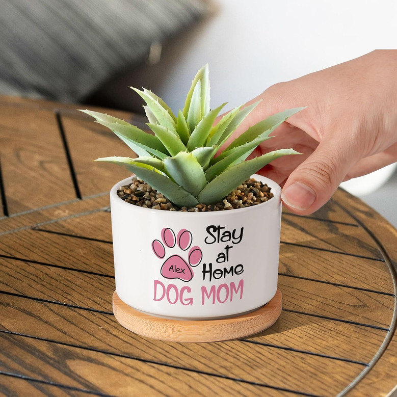 Heartfelt Personalized Pet Memorial Plant Pot With Dog Photo - Sympathy Gift For Dog Moms And Dads In Home And Office Decor