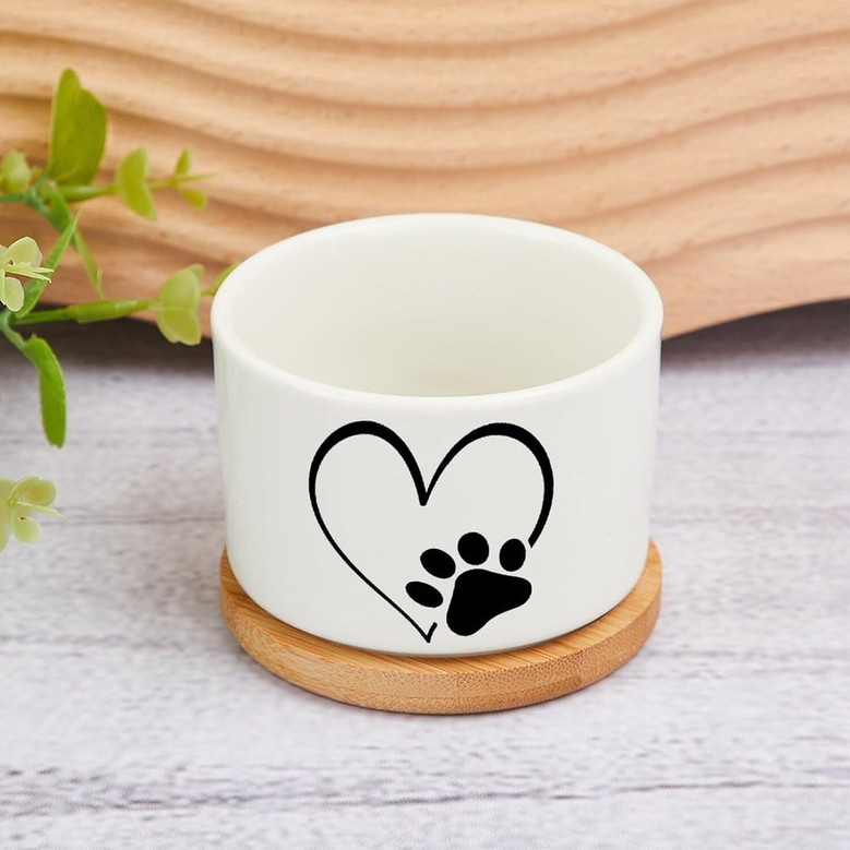 Personalized Pet Memorial Plant Pot - Custom Dog Sympathy Gifts With Indoor Ceramic Planter And Office Desk Decor