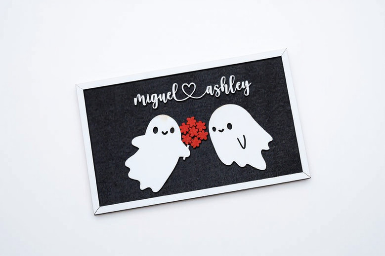 Forever My Boo Halloween Wood Sign For Couples - Cute Fall Decor For Lovers' Home