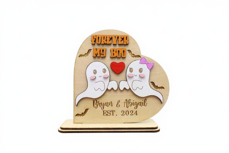 Forever My Boo Couples Wooden Sign For Spooky Halloween And Anniversary Decor