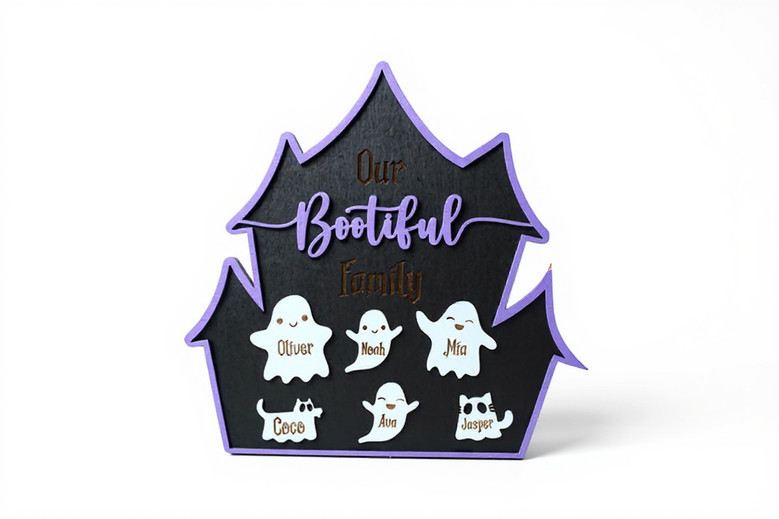 Personalized Our Bootiful Family Halloween Wood Sign For Cute Home DéCor