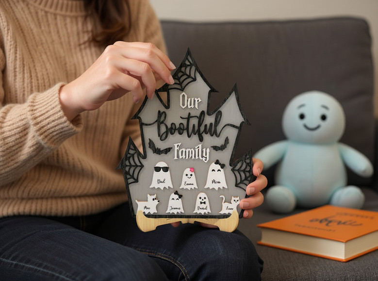Personalized Bootiful Family Wood Sign - Charming Halloween Decor For Families