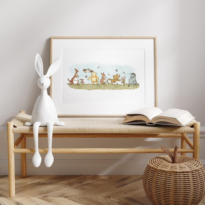 Classic Winnie the Pooh Nursery Wall Art - Baby's Room Decor & Baby Shower Gift