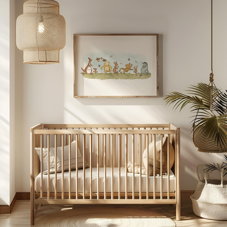 Classic Winnie the Pooh Nursery Wall Art - Baby's Room Decor & Baby Shower Gift