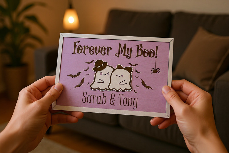Personalized Forever My Boo Wood Sign For Couples - Cute Halloween Gift & Spooky Fall Home DéCor