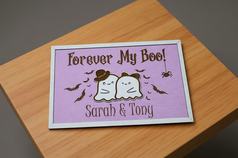Personalized Forever My Boo Wood Sign For Couples - Cute Halloween Gift & Spooky Fall Home DéCor