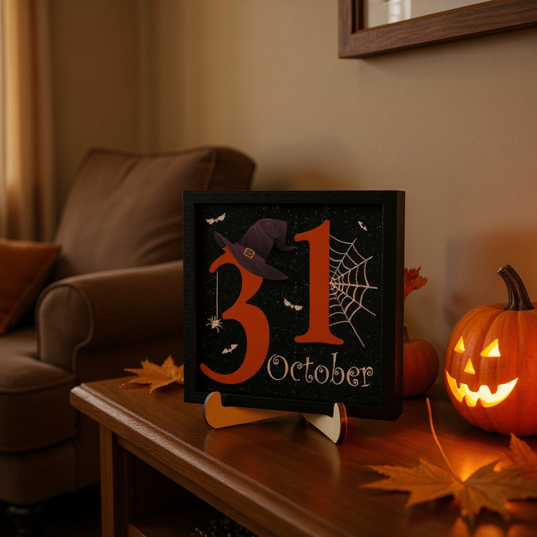 October 31 Halloween Wooden Sign - Autumn DéCor For Family & Friends