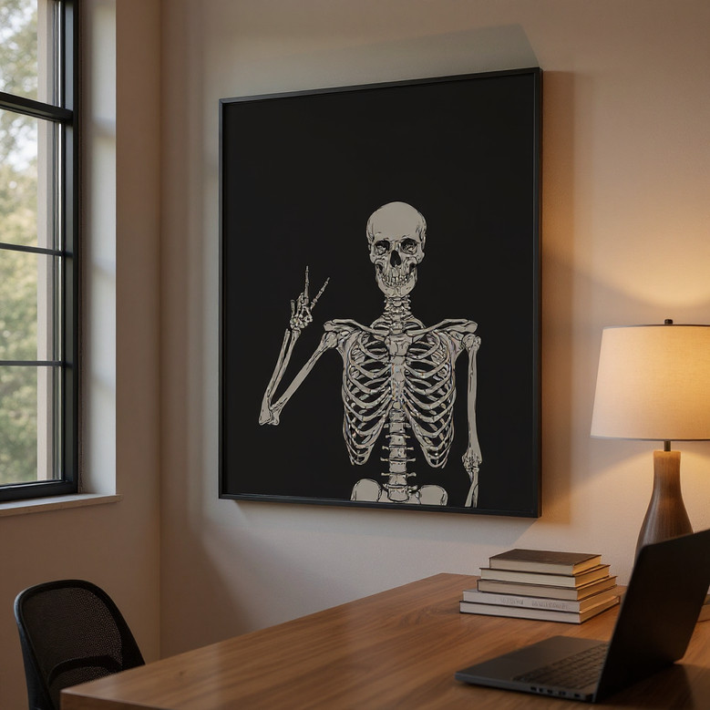 Skeleton Wall Art Canvas For Halloween Decor