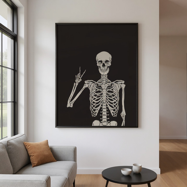 Skeleton Wall Art Canvas For Halloween Decor