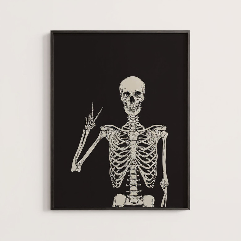 Skeleton Wall Art Canvas For Halloween Decor