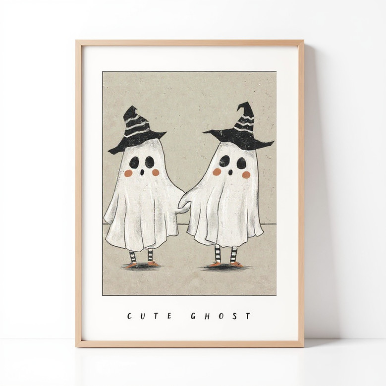 Halloween canvas wall art featuring Forever My Boo romantic script, black-orange palette, ideal living room decor