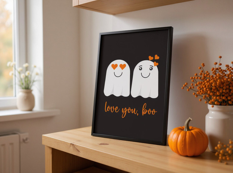 Forever My Boo Canvas - Cute Halloween Wall Art For Living Room
