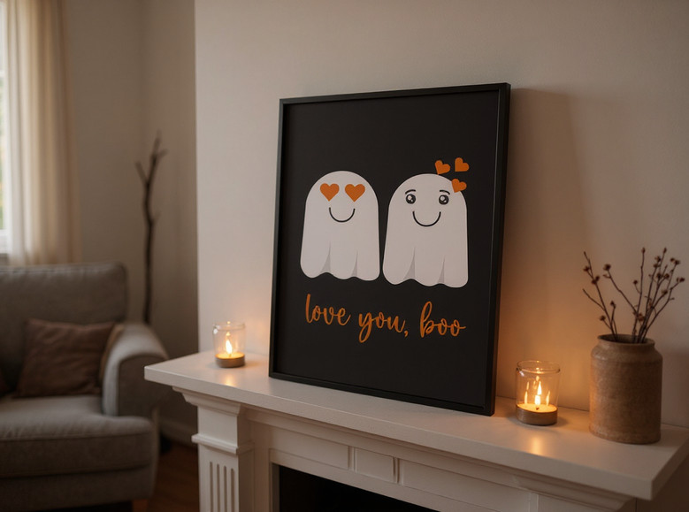Forever My Boo Canvas - Cute Halloween Wall Art For Living Room