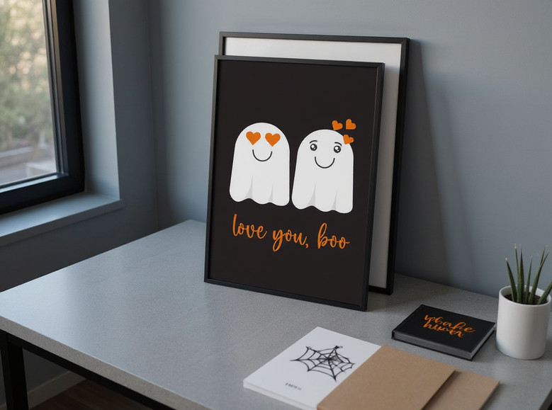 Forever My Boo Canvas - Cute Halloween Wall Art For Living Room