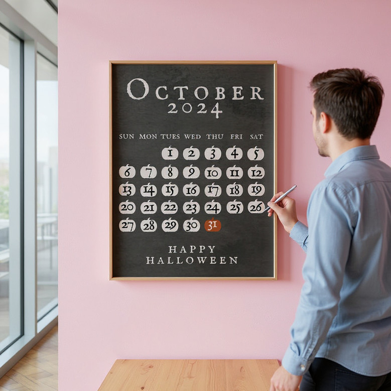 Halloween Advent Calendar Canvas - October 31 Countdown Wall Art For Spooky Season DéCor