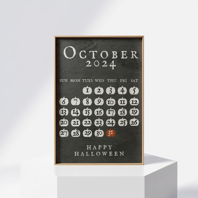 Halloween Advent Calendar Canvas - October 31 Countdown Wall Art For Spooky Season DéCor
