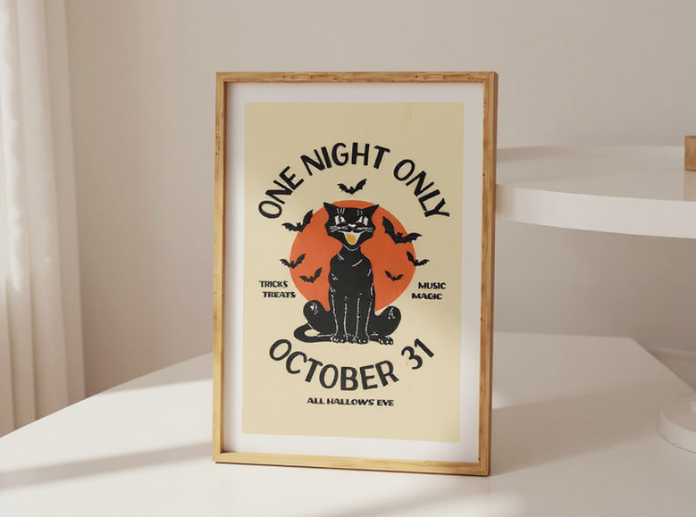 Retro October 31 Halloween Canvas For Kitchen - Spooky Wall Art For Halloween Party Gift