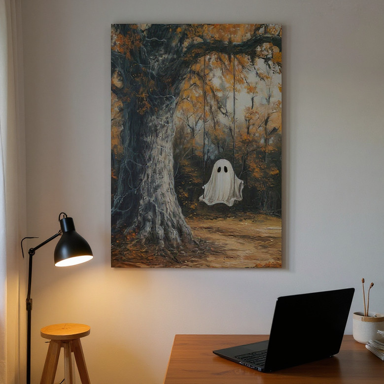 Personalized Vintage Ghost Halloween Canvas - Cute & Gothic Art For Spooky Home DéCor