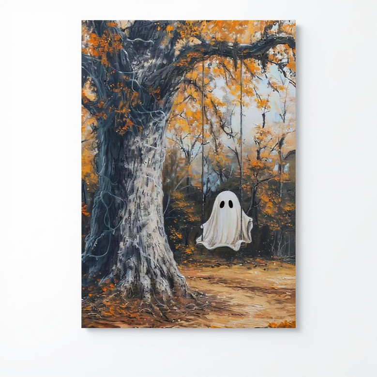 Personalized Vintage Ghost Halloween Canvas - Cute & Gothic Art For Spooky Home DéCor
