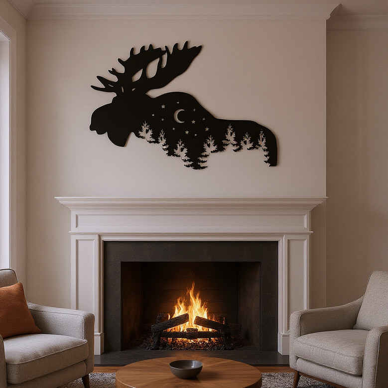 Rustic Moose Metal Wall Art for Home Décor