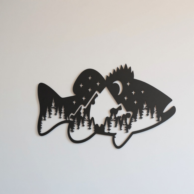 Custom Bass Fish Metal Wall Art for Home Decor