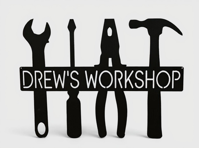 custom garage metal sign for dad's workshop, personalized with name, garage wall decor, perfect father's day or birthday gift custom garage metal sign for dad's workshop, personalized with name, garage wall decor, perfect father's day or birthday gift