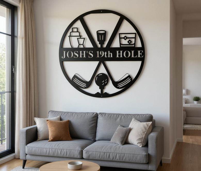 Golf metal wall art sign personalized for Dad, custom name plaque for man cave decor, great gift idea for golf enthusiasts Golf metal wall art sign personalized for Dad, custom name plaque for man cave decor, great gift idea for golf enthusiasts