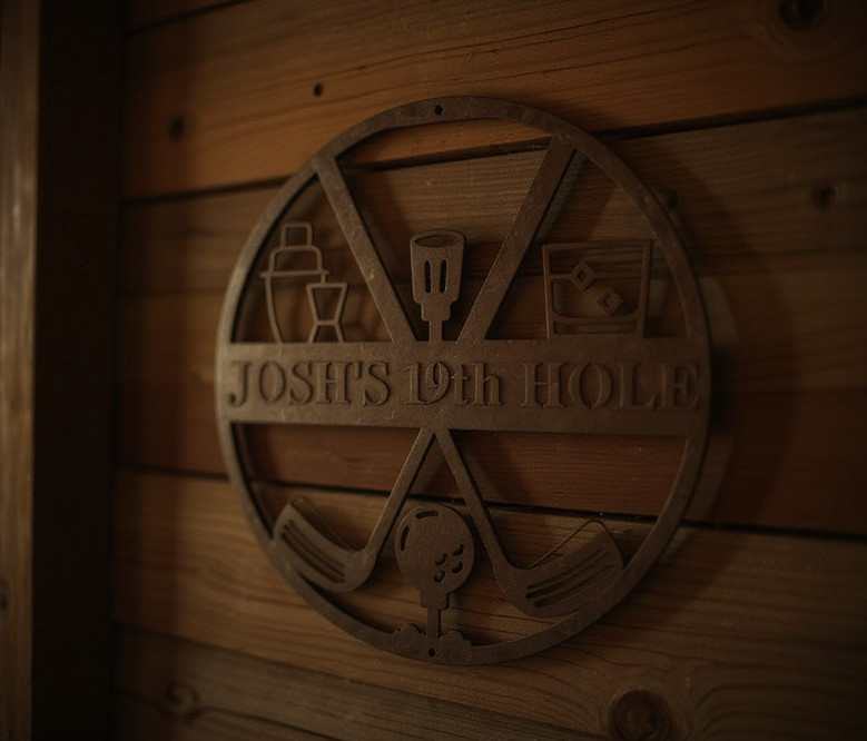 Golf-themed metal wall art for dad, custom name design, ideal man cave wall decor and a unique gift for golfers and fathers Golf-themed metal wall art for dad, custom name design, ideal man cave wall decor and a unique gift for golfers and fathers