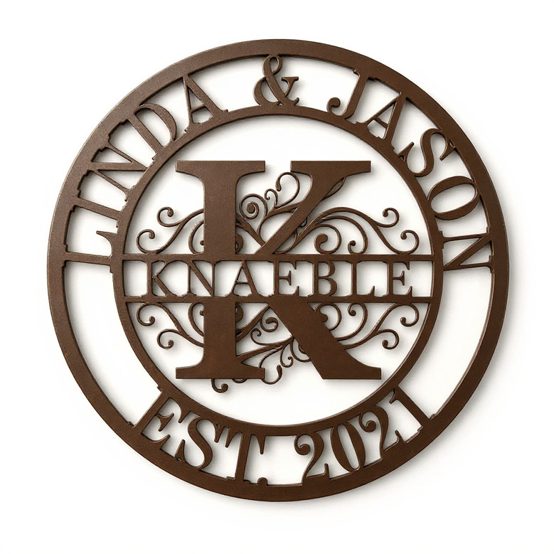 Personalized Family Name Metal Sign - Custom Monogram Decor Personalized Family Name Metal Sign - Custom Monogram Decor