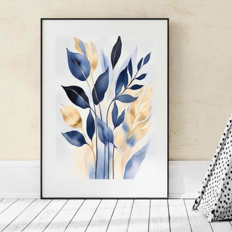 Elegant Blue Botanical Canvas Decor For Any Room (Modern Style)
