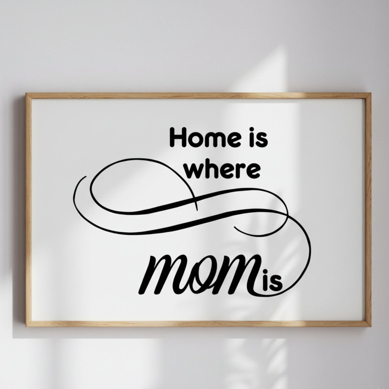 Home Is Where Mom Is - Personalized Canvas Gift for Mother's Day