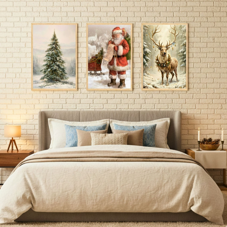 Nostalgic Santa Sleigh Canvas - Cozy Winter Wall Art for Your Home
