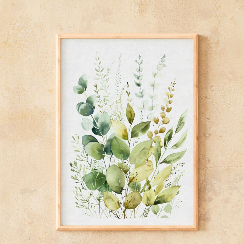 Boho Botanical Trio - Sage Green Wildflower Canvas Prints